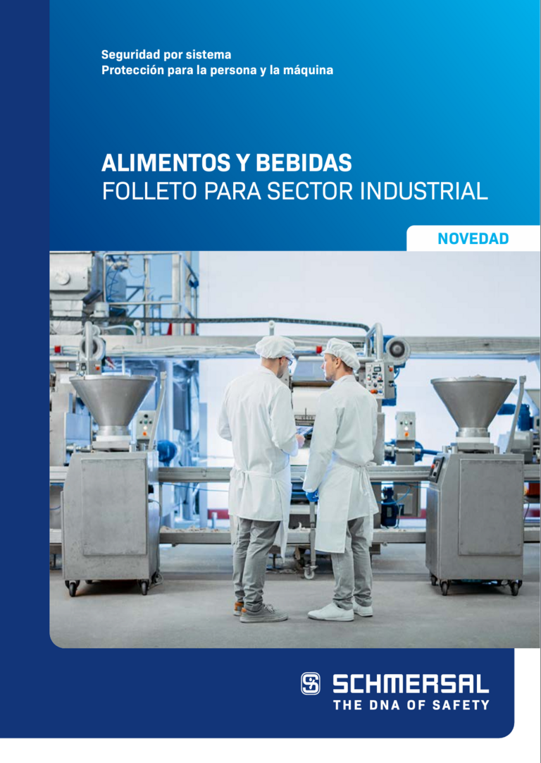 Portada de un folleto de Industria del envase y embalaje - Alimentos y bebidas de Schmersal