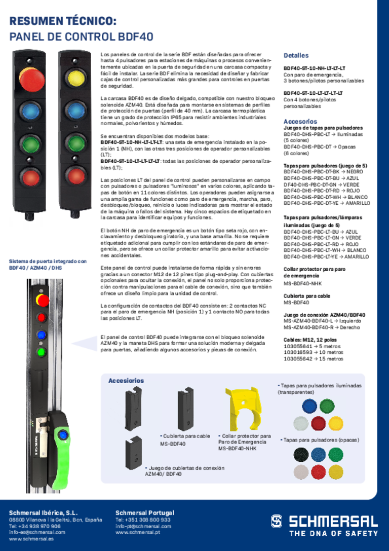 Ilustración del panel de control BDF40 de Schmersal
