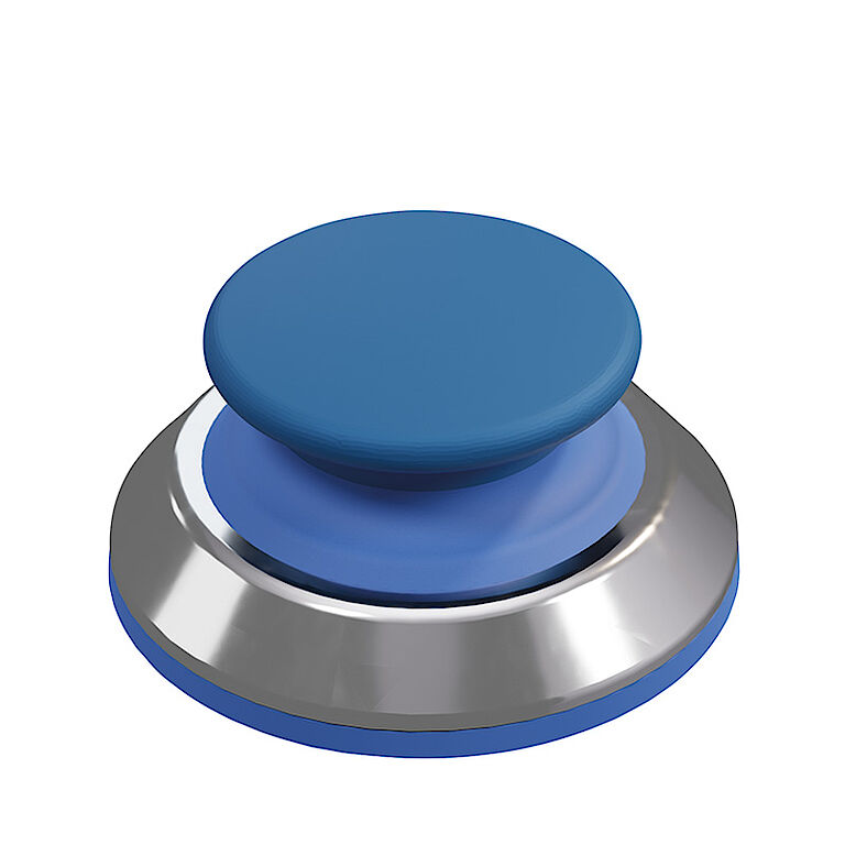 Imagen del pulsador tipo seta compacto HDTP30 en azul