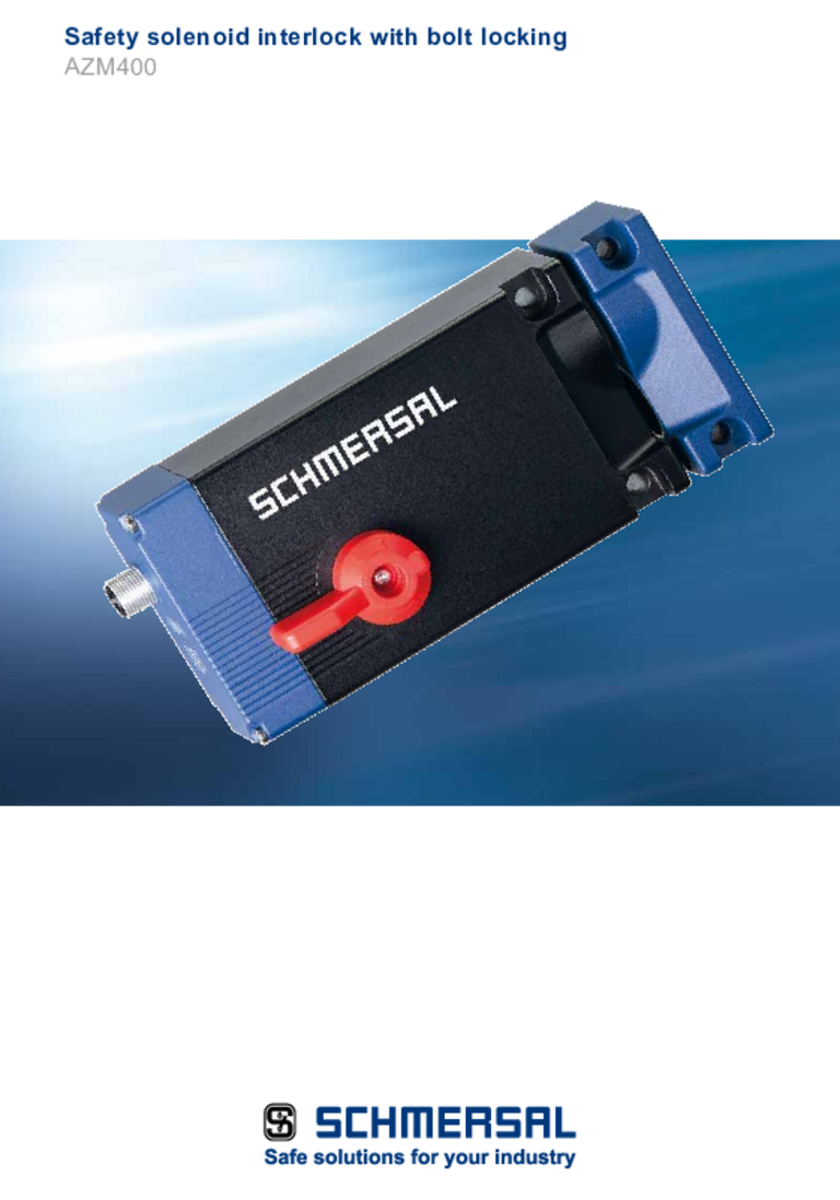 Portada de un folleto de productos de Schmersal